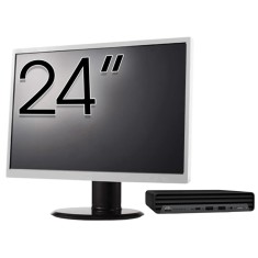 Pachet Calculator Second Hand HP ProDesk 400 G6 Mini, Intel Core i5-10500T 2.30 - 3.80GHz, 8GB DDR4, 256GB SSD + Monitor 24&amp;quot; NewTechnology Media