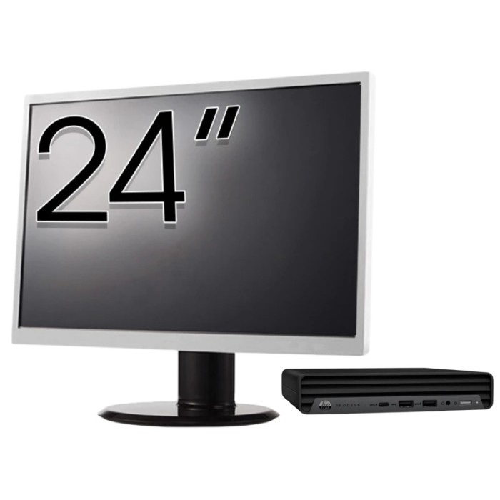 Pachet Calculator Second Hand HP ProDesk 400 G6 Mini, Intel Core i5-10500T 2.30 - 3.80GHz, 8GB DDR4, 256GB SSD + Monitor 24&amp;quot; NewTechnology Media