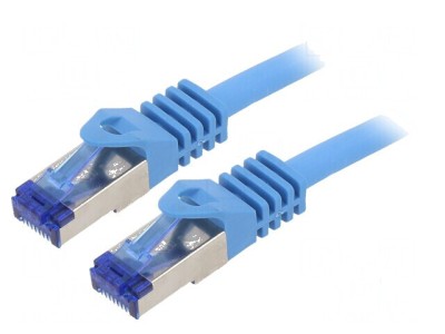Patch cord S/FTP 6a 1m LSZH albastru 26AWG foto