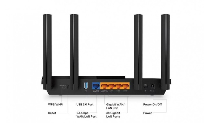 Router Wireless TP-Link Archer AX55 Pro, AX3000, Dual-Band, Wi-Fi 6, OneMesh Supported, HomeShield, 2.5 Gbps port SafetyGuard Surveillance