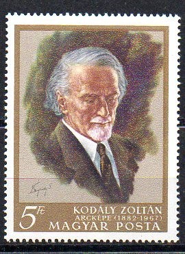 UNGARIA 1968, Aniversari, Compozitor Zolt&aacute;n Kod&aacute;ly, MNH, serie neuzata