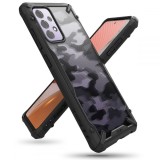 Husa Plastic - TPU Ringke Fusion X Design Camo pentru Samsung Galaxy A72 4G / Samsung Galaxy A72 5G, Neagra XDSG0048