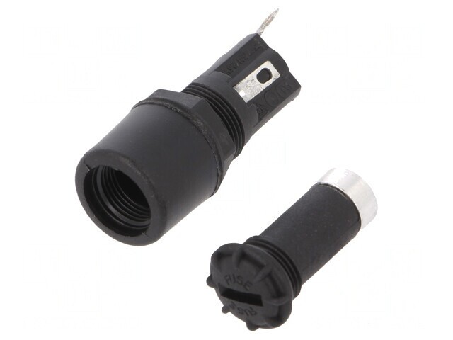 Clemă Siguranțe 5x20mm 250V Neagră Pe Panou