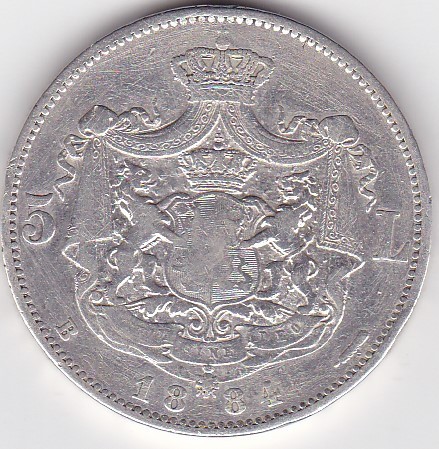 ROMANIA 5 LEI 1884