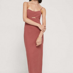 Abercrombie & Fitch rochie culoarea roz, midi, mulata