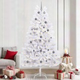 vidaXL Brad de Crăciun artificial Alb 120 x 120 x 240 cm PVC și Metal 3210171