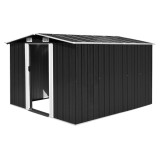 vidaXL Șopron Grădină Antracit Metalic 257x298x178 cm, Magazie Depozitare Unelte, Mobilier Exterior, Ușă Glisantă