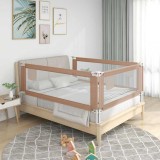 VidaXL Balustradă de protecție pat copii, gri taupe, 190x25 cm, textil