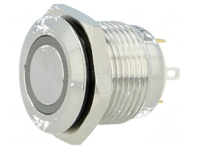Comutator anti-vandalism SPST-NO 2A/36VDC IP65 verde foto