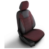 Cumpara ieftin Set Huse Scaune Auto pentru Citroen C2 - DeluxeBoss Classico, pentru bancheta rabatabila fractionata, 11 piese, negru rosu