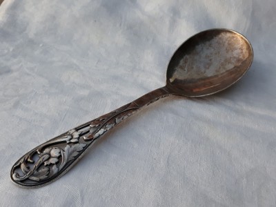 LINGURA PLATOU de mari dimensiuni ORNATA SPLENDID patina MINUNATA rara VECHE foto
