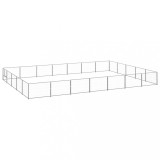 VidaXL Padoc pentru c&acirc;ini, argintiu, 35 m&sup2;, oțel
