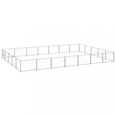 vidaXL Padoc pentru c&acirc;ini, argintiu, 35 m&sup2;, oțel