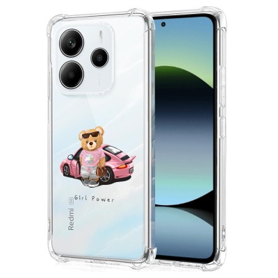 Husa antisoc pentru xiaomi redmi note 14 4g, airbag pro, transparent, girl power foto