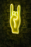 Decoratiune luminoasa LED, Rock N Roll Sign, Benzi flexibile de neon, DC 12 V, Galben, Neon Graph