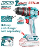 TOTAL - MASINA DE GAURIT CU PERCUTIE - 20V - 66N.m MOTOR FARA PERII (NU INCLUDE ACUMULATOR) PowerTool TopQuality