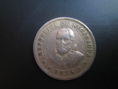 Nicaragua _ 25 centavos 1956 _ moneda rara foto