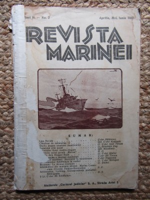REVISTA MARINEI ANUL II NR. 2 APRILIE,MAI,IUNIE 1927 foto