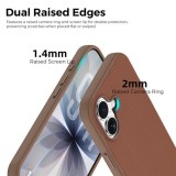 Husa compatibila cu iPhone 16, MagSafe, Design Woven, Soft Touch, Antisoc, Maro