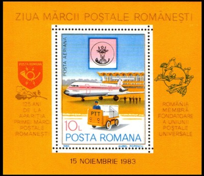 1983 - Ziua marcii postale, colita neuzata foto