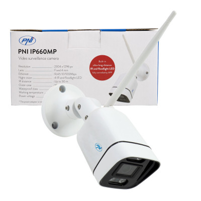 Resigilat : Camera supraveghere video PNI IP660MP 3MP, wireless, cu IP, de exterio foto