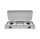 Plita Aragaz Mini 2 Ochiuri Arzator Gaz Camping Bucatarie Emailat Alb