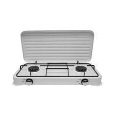 Plita Aragaz Mini 2 Ochiuri Arzator Gaz Camping Bucatarie Emailat Alb