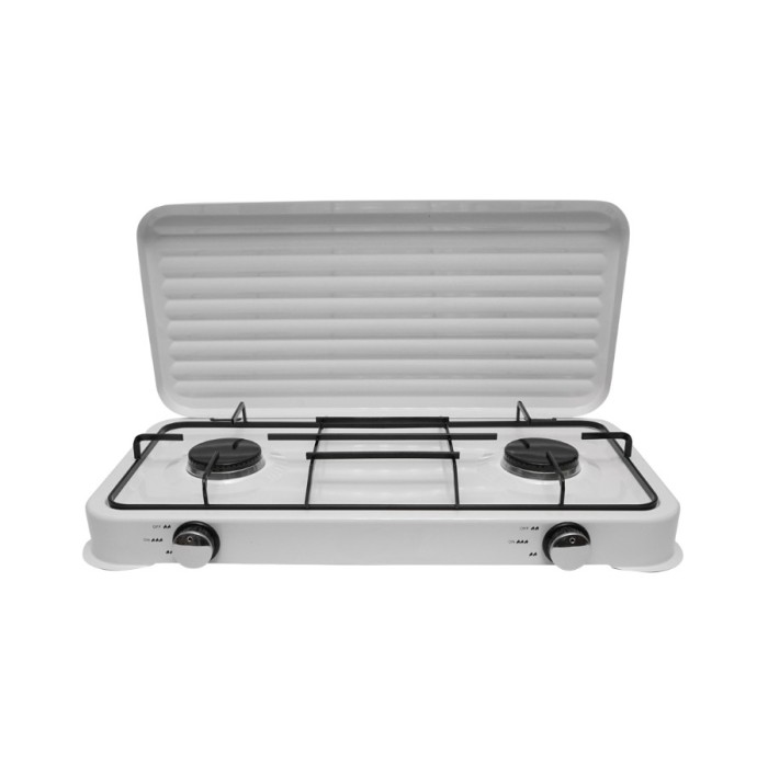 Plita Aragaz Mini 2 Ochiuri Arzator Gaz Camping Bucatarie Emailat Alb