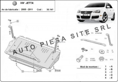 Scut metalic motor VW Jetta 3 III fabricat in perioada 2005 - 2010 APS-30,141 foto