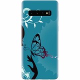Husa silicon pentru Samsung Galaxy S10, Blue Butterfly