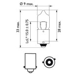 Set 2 Becuri 12V H6w Bax9s (Blister) Vision Philips 95230 12036B2