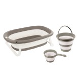 Set 3 in 1 cu cadita pliabila - Gri PlayLearn Toys, Dolu Nuve