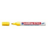Marker permanent Edding 8750, cu vopsea, corp aluminiu, varf rotund, 2-4 mm, galben
