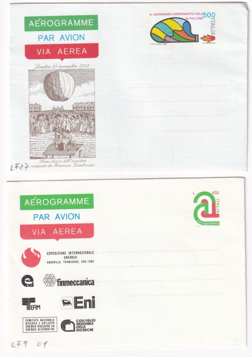 FILATELIE TEMATICA - PLIC ITALIA TEMATICA AVION AVIOANE AVIATIE AIRMAIL AEROGRAM