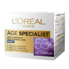 Crema antirid pentru fata de noapte Age Specialist 55+, 50ml, L&#039;Oreal Paris