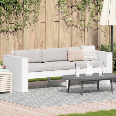 vidaXL Canapea de grădină Alb 185.5 x 60 x 62 cm Lemn masiv de pin 873872 foto