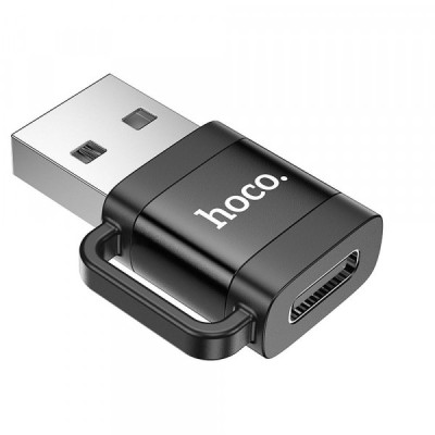 Adaptor Date si Incarcare USB-C - USB-A HOCO UA31D, Negru foto