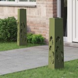 vidaXL Lumină LED Solară pentru Alei 2 pcs Verde măsliniu 879761