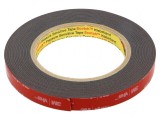 Bandă de Fixare Acrilică Neagră 12mm x 5.5m, 3M