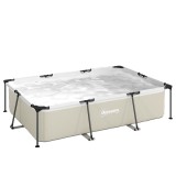Outsunny Piscină Tubulară Dreptunghiulară cu Pompă de Filtrare 3701L din PVC cu 3 Straturi 316x238x66,5cm Gri | Aosom Romania