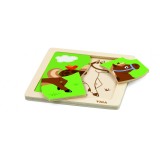 Puzzle din lemn din 4 piese mari - cal