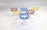 Set 6 pahare cristal Mid century modern sampanie desert anii &#039;50 VMC Reims Franta Harlequin Parfait