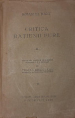 CRITICA RATIUNII PURE - IMMANUEL KANT foto