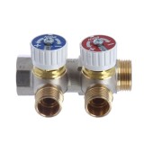 Distribuitor cu robinet 3/4&quot;, cu 2 cai 1/2&quot;, filet exterior, ICMA 227