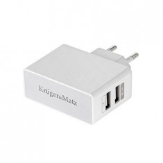 INCARCATOR RETEA DUAL USB 2.1A KRUGER&amp;amp;MATZ foto