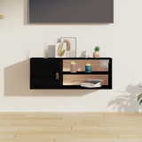 Dulap de perete, negru, 80x30x30 cm, lemn masiv de pin GartenMobel Dekor, vidaXL