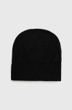 Armani Exchange caciula de lana , culoarea negru, de lana, din tesatura neteda