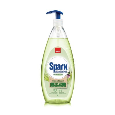 Detergent Lichid pentru Vase cu pompita, Sano Spark Lemongrass, 1 L foto