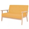 VidaXL Canapea cu 2 locuri, galben, material textil 244658