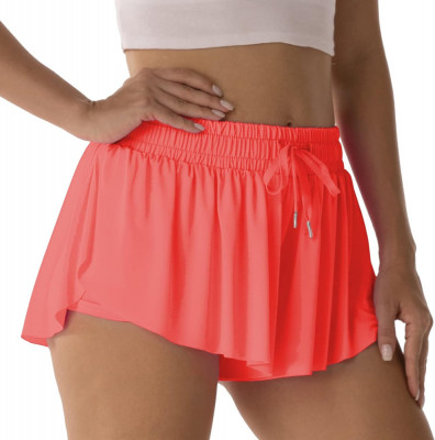 Pantaloni scurți sportivi pentru femei Alergare Tenis Shorts Fluture Fete 2-&amp;icirc;n-1 foto